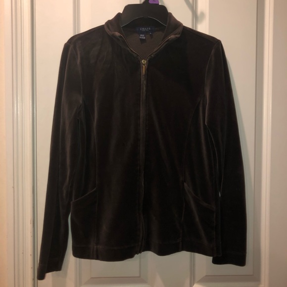 Chaps Velour Light Weight Zipper Jacket - Picture 2 of 6